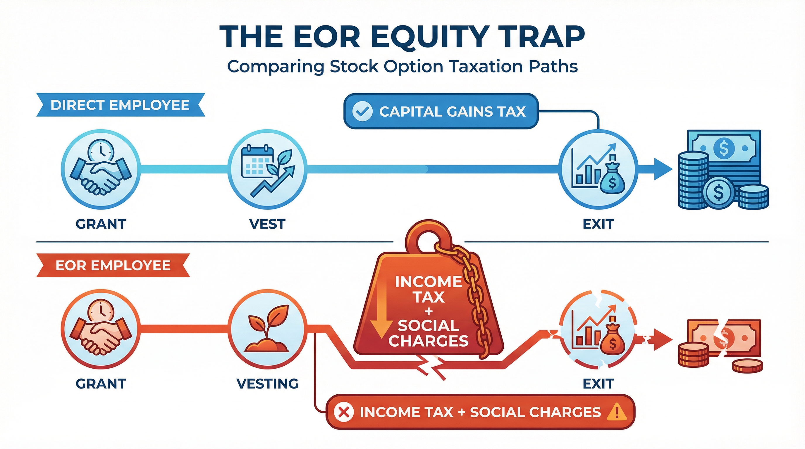 The EOR Equity Trap: Comparing Stock Option Taxation Paths